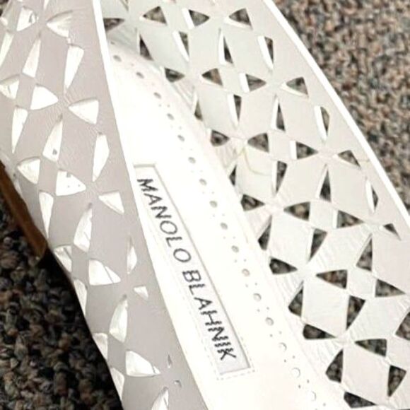 Manolo Blahnik Shoes - ~ Manolo Blahnik 37 Gelista Leather Ballet Flats Perforated Authentic 6.5-7